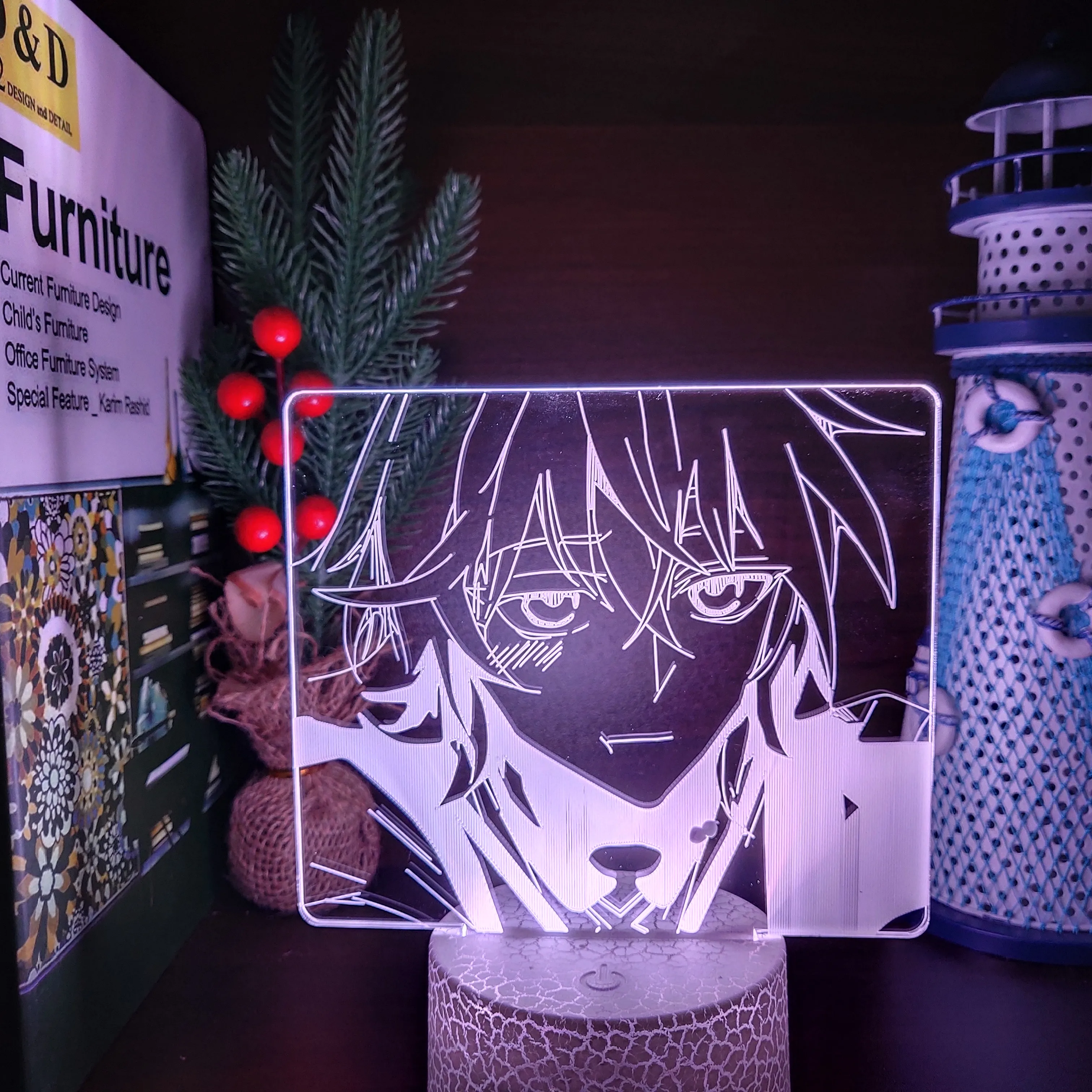 Seraph of The End Mikaela Hyakuya 3D Аниме иллюзия Лампа USB светодиодный ночсветильник спальня