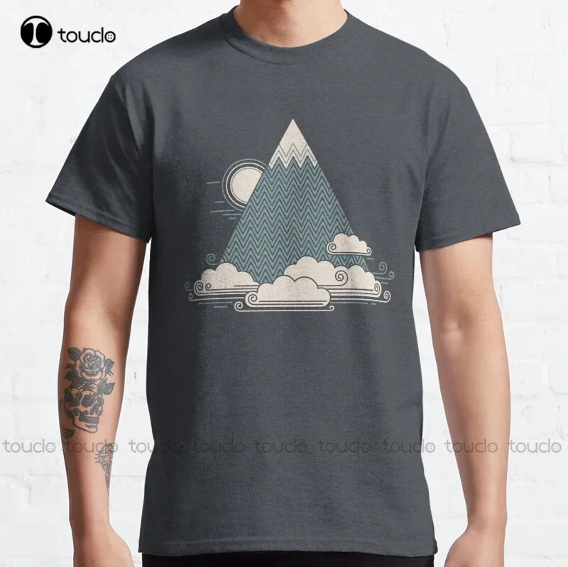 

New Cloud Mountain Classic T-Shirt Brown T Shirt S-5Xl Cotton Tee Shirt