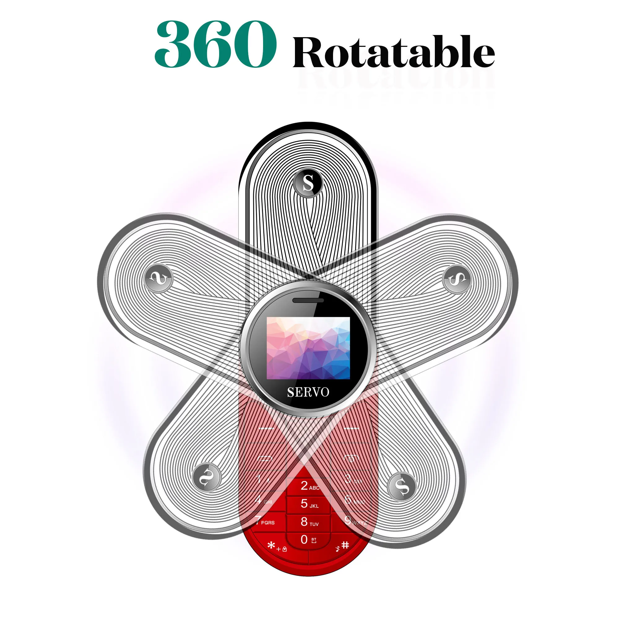 SERVO AURA мини мобильный телефон с поворотом на 360 градусов рекордер одним ключом две