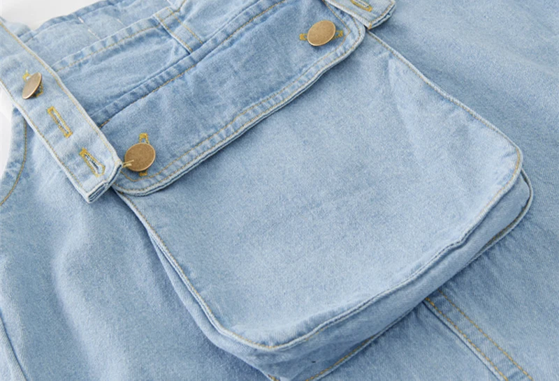 Комплект одежды для девочек элегантная рубашка + джинсовый комбинезон детская