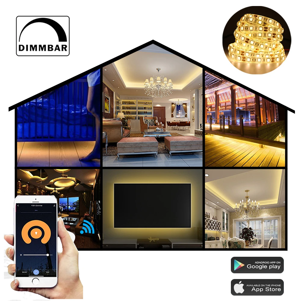 DC12V-24V Mini Zigbee Lighting Dimmer Led Dimmable 5050 3528 Single Color LED Strip Light Controller Work With H-u-e Smartthings | Лампы и