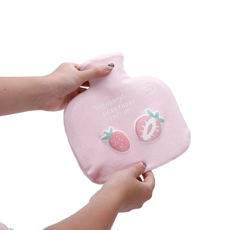 1000ML Soft Plush Hot Water Bottle Wth Cover Warm Print Cute Hand Warmer Pocket Rubber Bag Portable home |