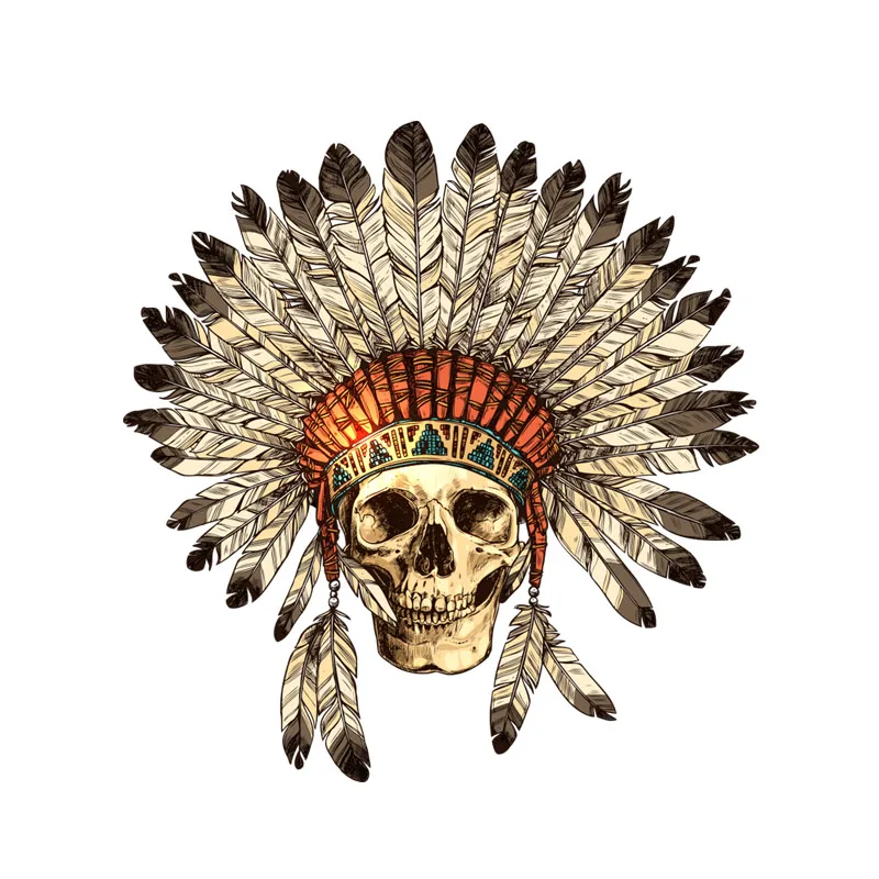 

Interesting Indiana Skull Headdress Car Sticker Motorcycle Decals Windshield Vinyl Cover Scratches Waterproof PVC 12cm X