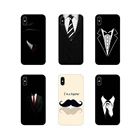 Прозрачная мягкая оболочка Чехлы костюм Человек вещи): рубашка с галстуком линии для Apple iPhone X XR XS 11Pro MAX 4S 5S 5C SE 6S 7 8 Plus ipod 5 6