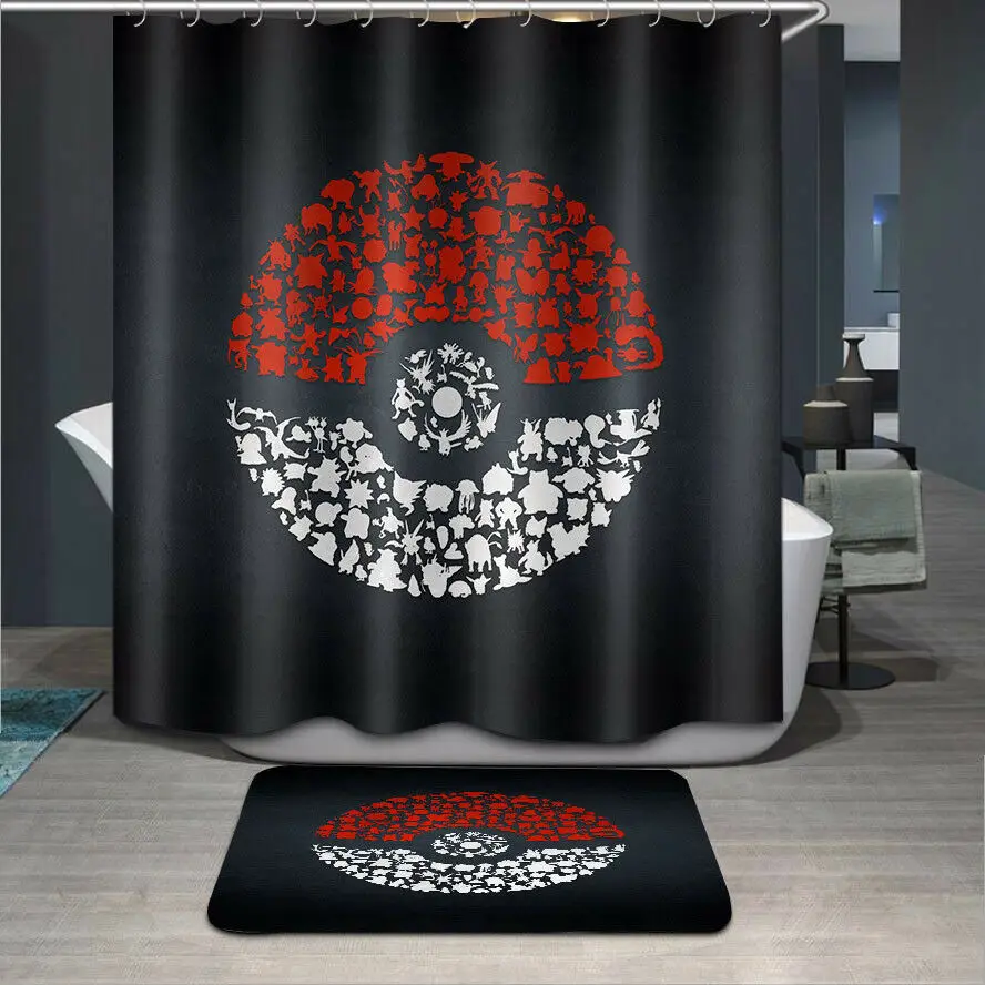 

bathroom set with shower curtain and rugs shower curtain set Ball Waterproof Fabric 12 Hooks Bath Mat