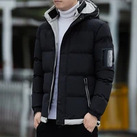 mens cotton coat autumn and winter down jacket hooded new youth tide plus thick down cotton padded clothes overalls asian size