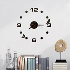 Акриловые Настенные 3d-часы сделай сам, интерьерные римские цифры, настенные часы с зеркальным эффектом, 4 стиля, 3D наклейки на стену, домашний декор, роспись, наклейки J30