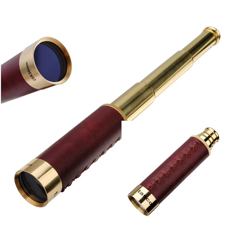 

Monocular Telescope Leather Pirate 25x30 Binoculars Three Sections Stretch High-definition Hunting Telescope Outdoor Camping