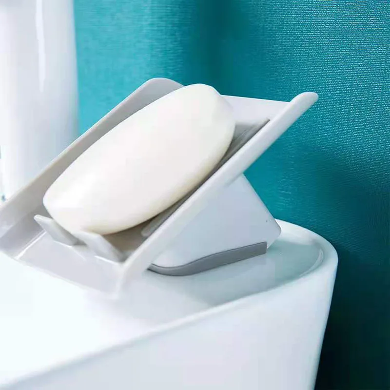 

Home Geometry Vertical Soap Box Punch-free Laundry Cute Storage Rack Bathroom Drain Nordic Style Solid Color Simplicity Non-slip
