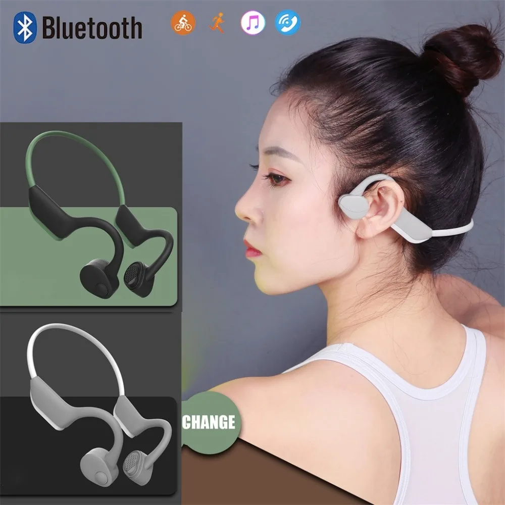 Bluetooth 5,0 наушники костной проводимости гарнитуры Беспроводные спортивные наушники гарнитуры громкой связи совместимы с Android iOS devic