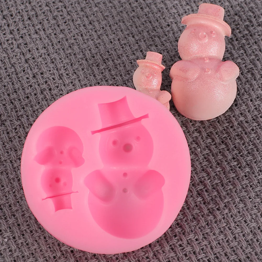 Christmas series two hole snowman chocolate silicone mold DIY fondant cake Kitchenware candy molds | Дом и сад