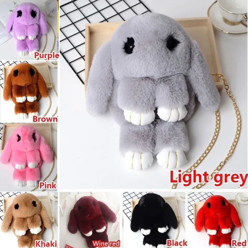 Женский плюшевый рюкзак с помпоном из кроличьего меха на ремне для подростков| |