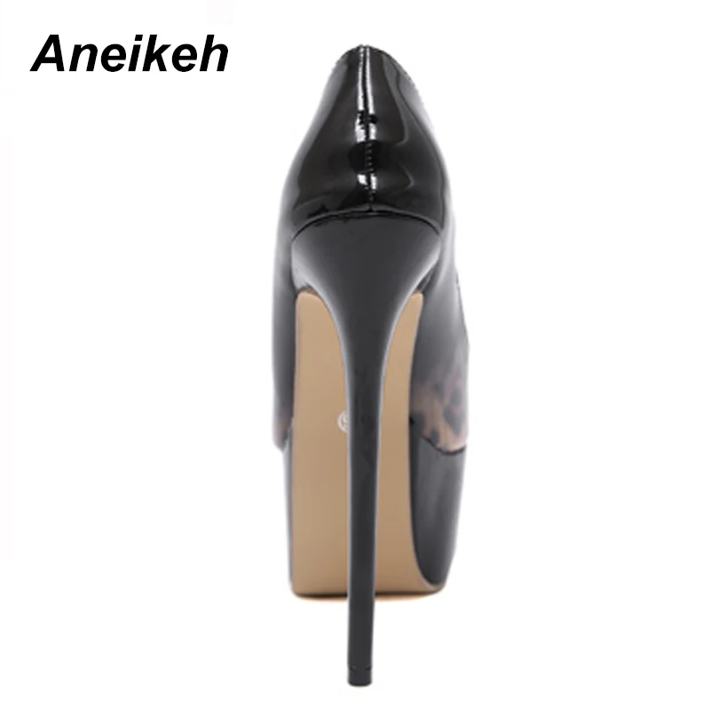 Женские туфли лодочки на платформе Aneikeh весенние высоком каблуке с леопардовым