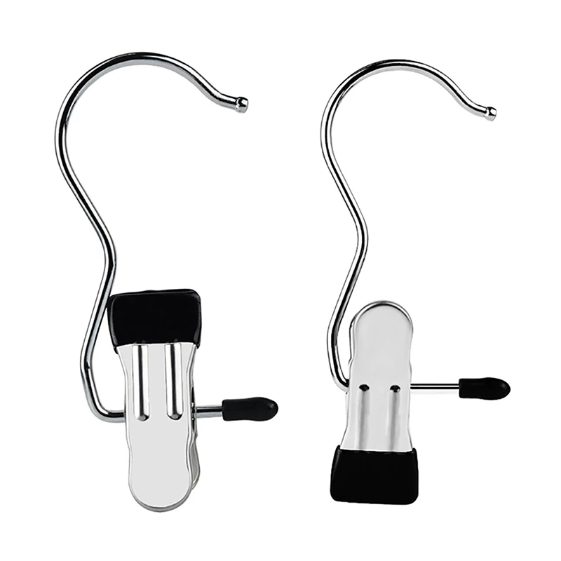 5pcs/set Clothes Hanger Hooks Laundry Stainelss Steel Rack Bag Boot JK0911 Pin Holder Rails Mini Shoes Clip P2J8 | Дом и сад