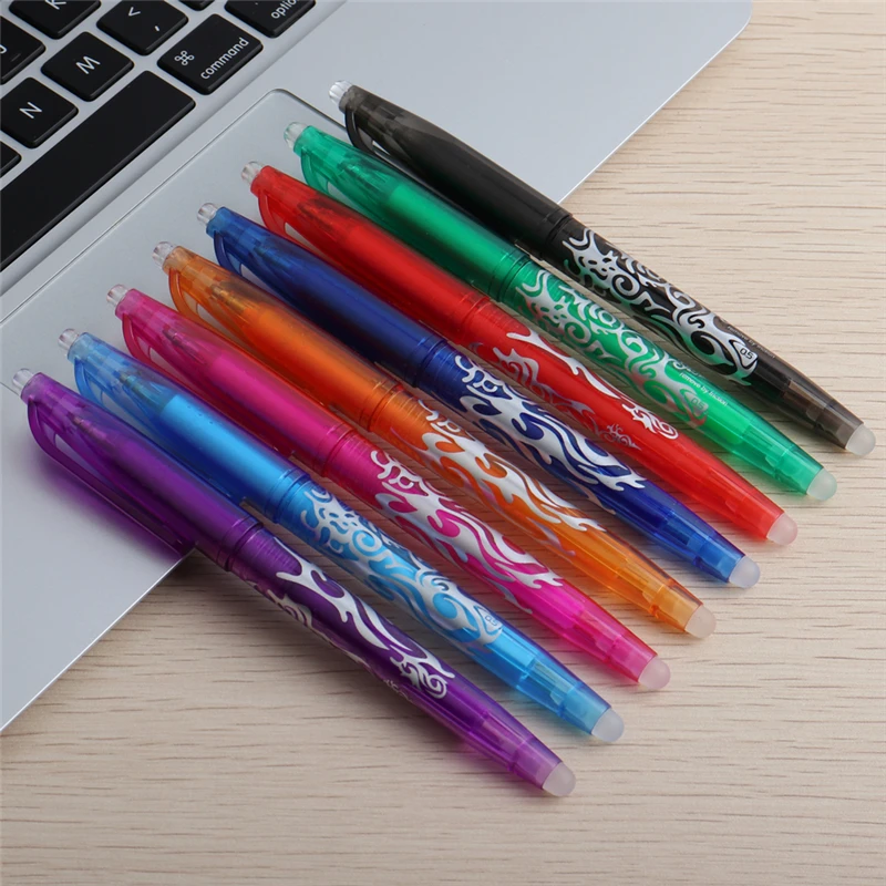 8pcs Mixed Colors 8 шт./лот, Новинка 0,5 мм, стираемая ручка, подходящая для заправки, цветная, цветная, 8 цветов, креативные инструменты для рисования, инструменты для студентов, канцелярские принадлежности - Цвет: 8pcs Mixed Colors