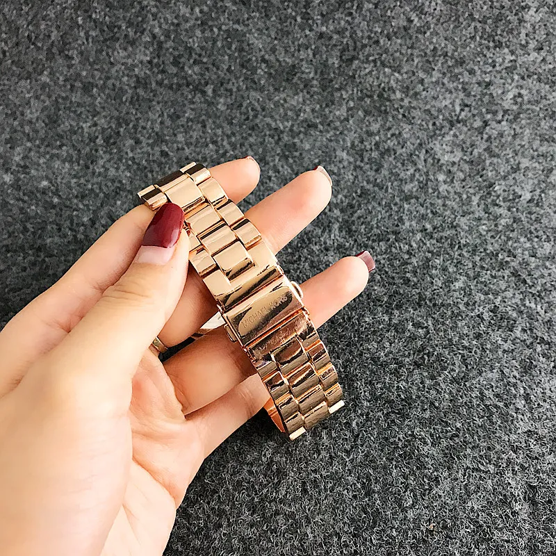 Женские наручные часы CONTENA роскошные цвета розового золота с браслетом модные