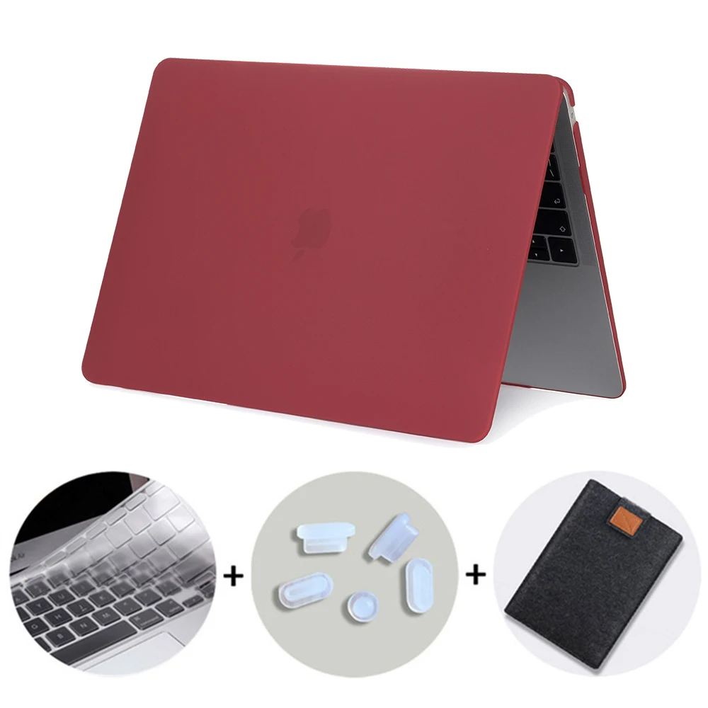 Matte Wine Red MTT Прозрачный матовый чехол для Macbook Air Pro retina 11 12 13 15 сумка для ноутбука чехол для Apple mac book Air 13,3 дюймов жесткий чехол - Цвет: Matte Wine Red