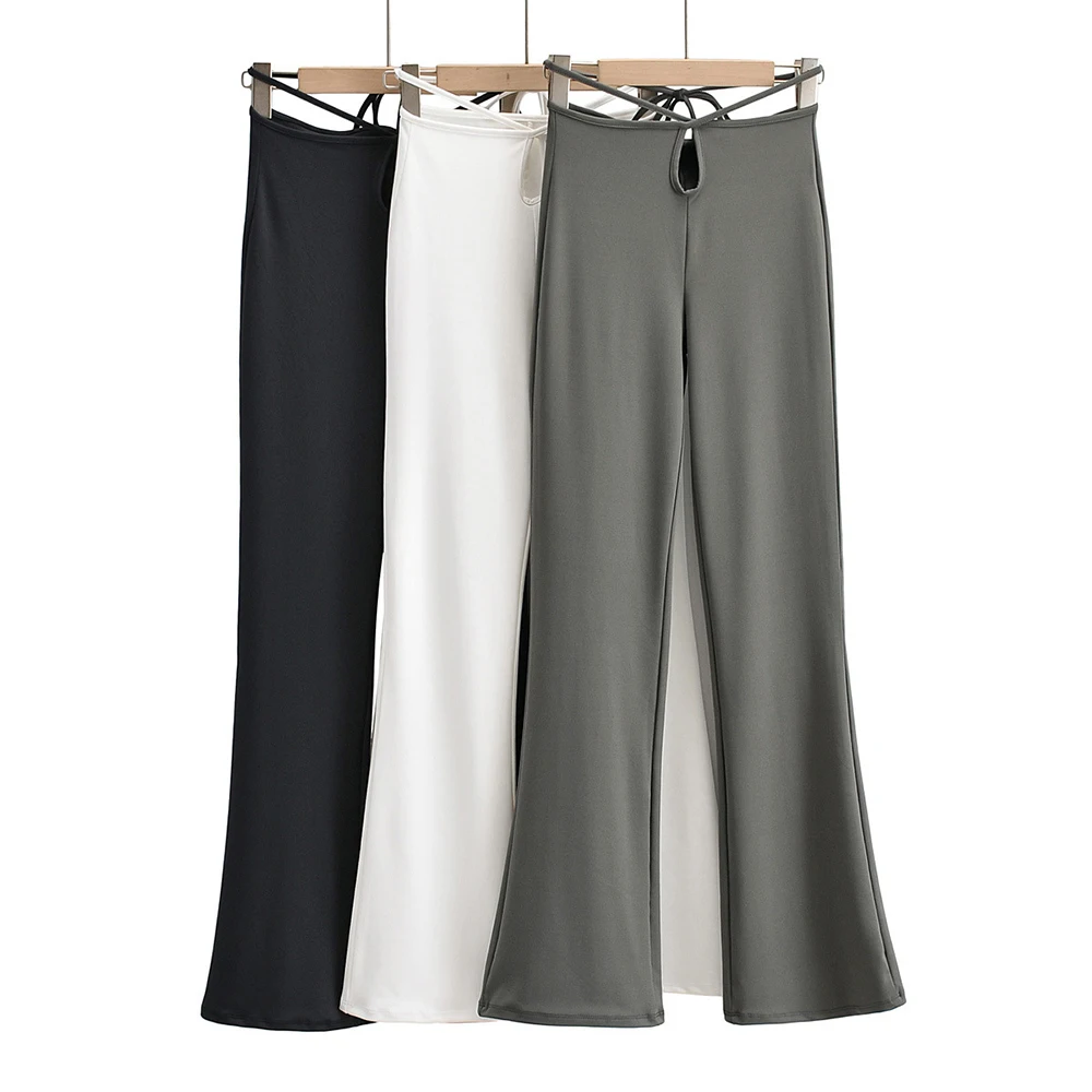 

2021 Women Bodycon Trousers Summer Outfits Sexy Fashion Casual Lace Up High Waist Yoga Pants Y2k Aesthetic Streetwear Bottoms