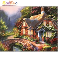 sdoyuno house diy painting by numbers 4050cm modern wall art canvas hand painted oil painting for home decor frame adults gift