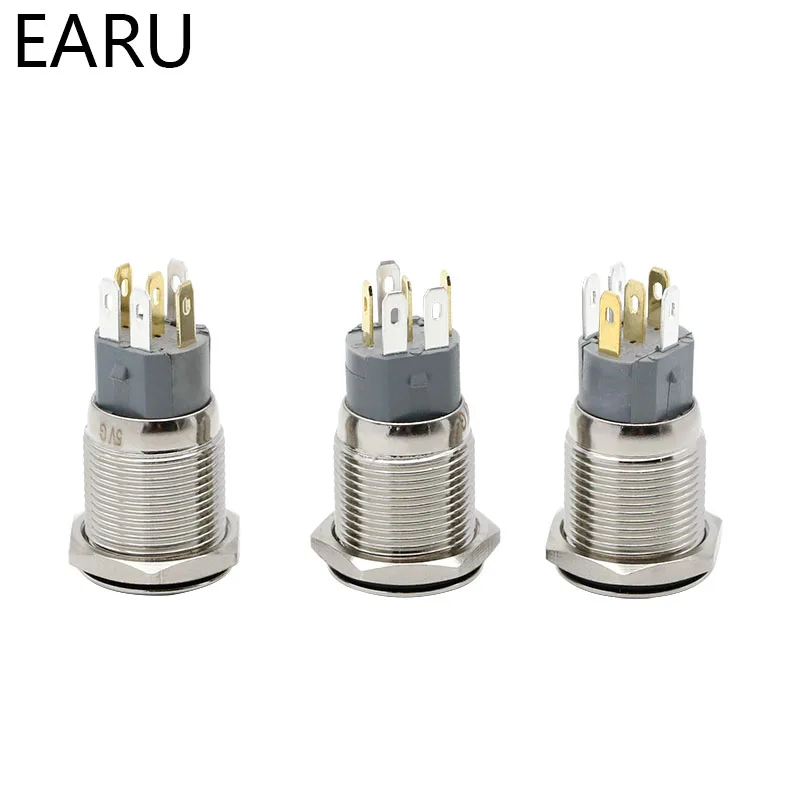 Светодиодный светильник RGB 16 мм 2 цвета мгновенный самосброс фиксации