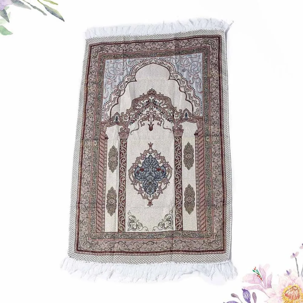 

Cotton Yarn Prayer Mat Carpet Light Muslim Prayer Rug for Living Room Bedroom Hall (with Bag)