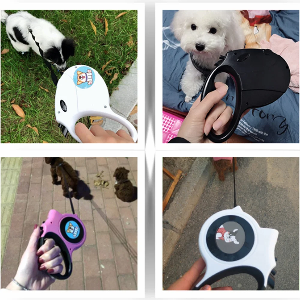 

5M Automatic Retractable Dog Leash Lengthened Cat Leash With Light Night Outdoor Travel Pet Supplies For Small Middle Large Dogs