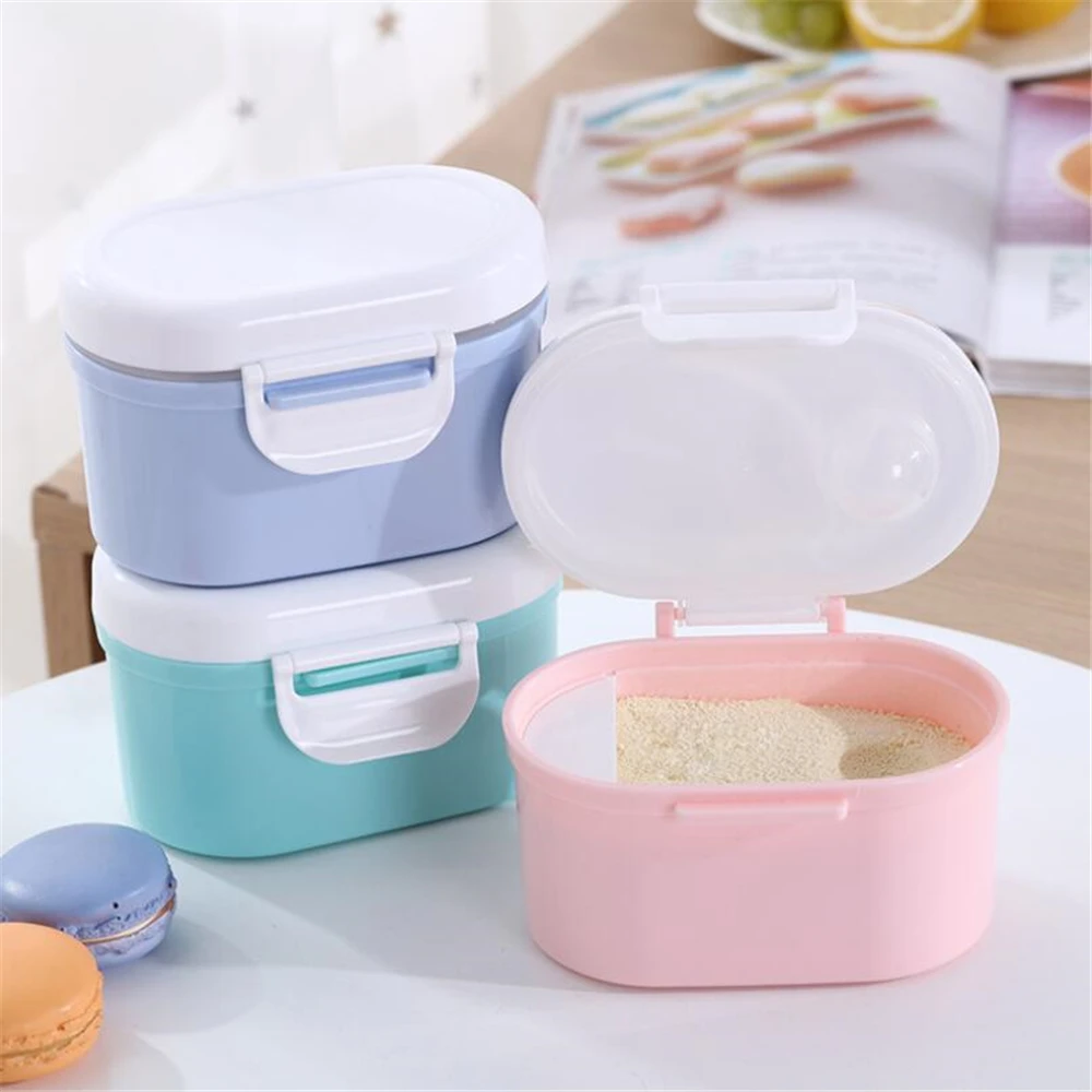 Recipiente de alta capacidad para leche en polvo de beb&eacute;, caja de almacenamiento de aperitivos para comida de beb&eacute;, doble capa, Melkpoeder-0