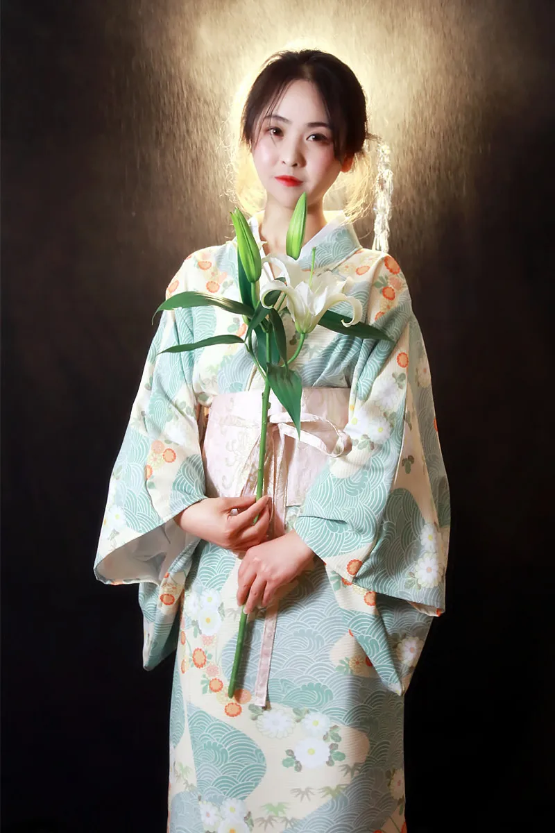 

Summer Hot Sale Japanese Women Original Yukata Dress Japan Style Vintage Asian Clothes High-quality Three Quarter Sleeve
