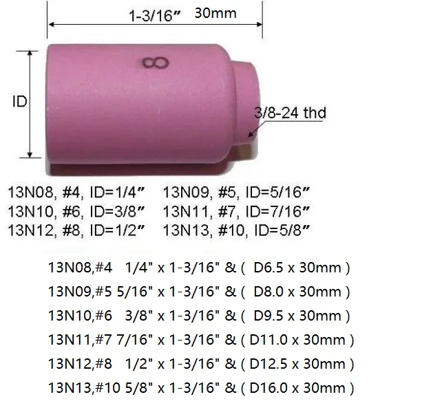 Керамическая Защитная чаша TIG 13N12 8 # насадки для сварки фонарь расходные
