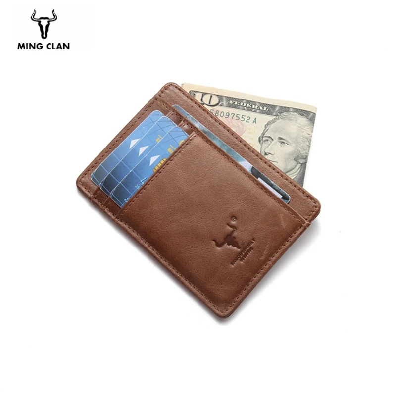 Тонкий чехол из 100% натуральной кожи с RFID защитой и отделением для карт|Держатели