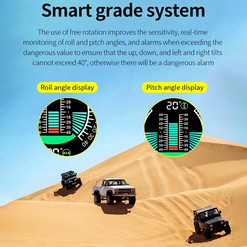 

X88 OBD2 Head Up Display Speed KMH Slope Meter Inclinometer Car HUD Pitch Tilt Angle Protractor Clock