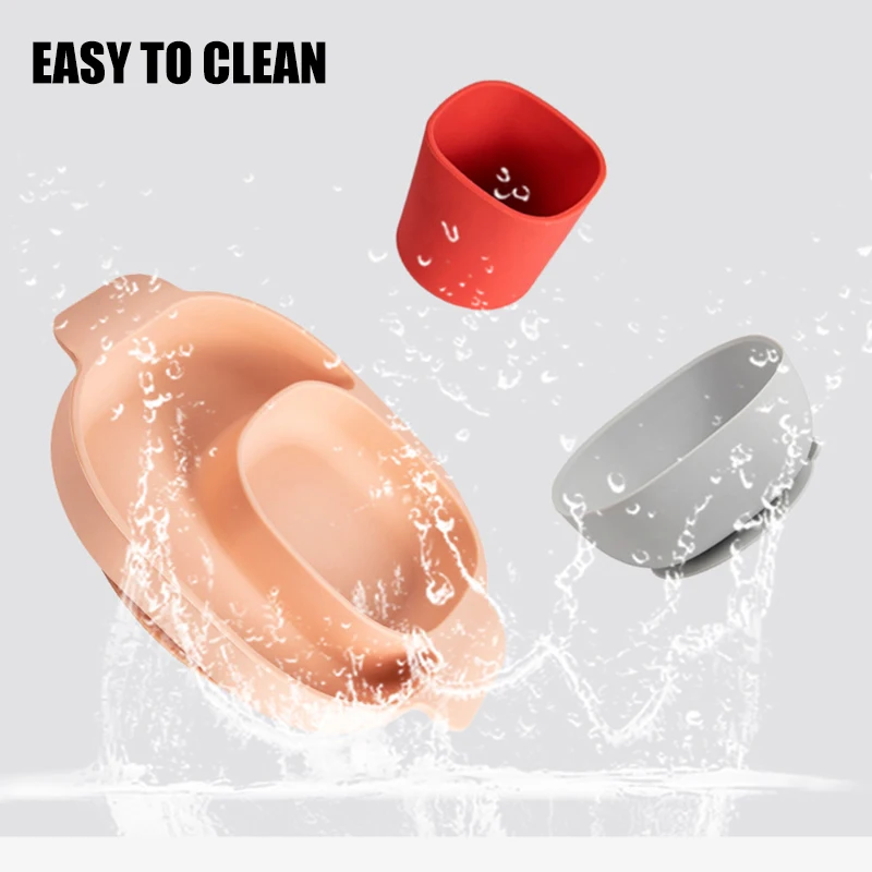 

High Silicone Bowl Plates for Babies Kids Toddlers Safe Baby Plate Baby Food Supplement Bowl LG66