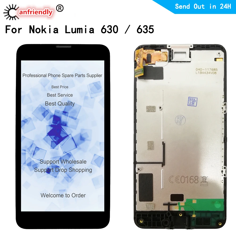 

4.5" LCD For Microsoft Nokia Lumia 630 635 RM-977 978 N630 N635 LCD Display Digitizer Touch panel Screen with frame Assembly