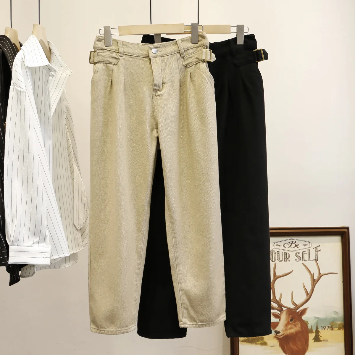 2020 весенние джинсы для женщин модные высокая талия вареный хлопок повседневные