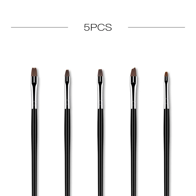 5 pcs brushes ROSALIND набор кистей для ногтей для маникюра кисть для точечного нанесения ручки Гель-лак для ногтей инструменты маникюрный набор кистей для ручек - Цвет: 5 pcs brushes