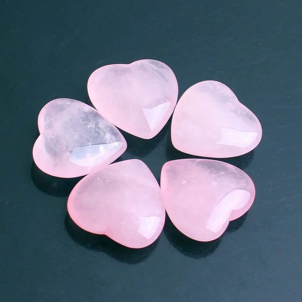 5 шт натуральный кристалл сердце роза кварц кулон цветное ожерелье ручная работа