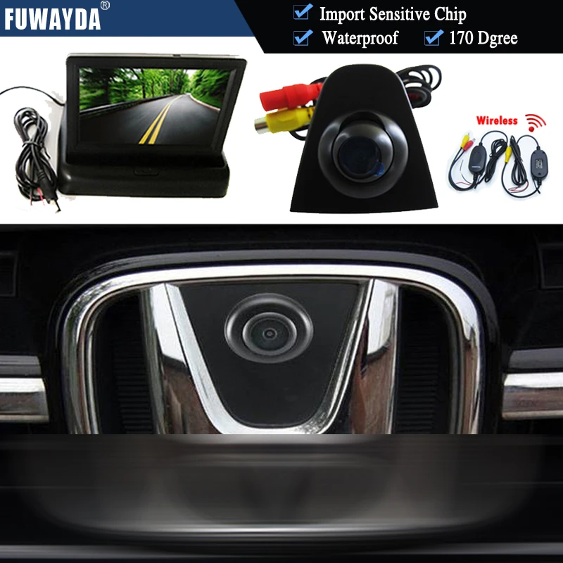 FUWAYDA 4.3 inch Foldable Color LCD Monitor HD CCD auto Vehicle car Front view camera waterproof For Honda Accord CRV Odyssey