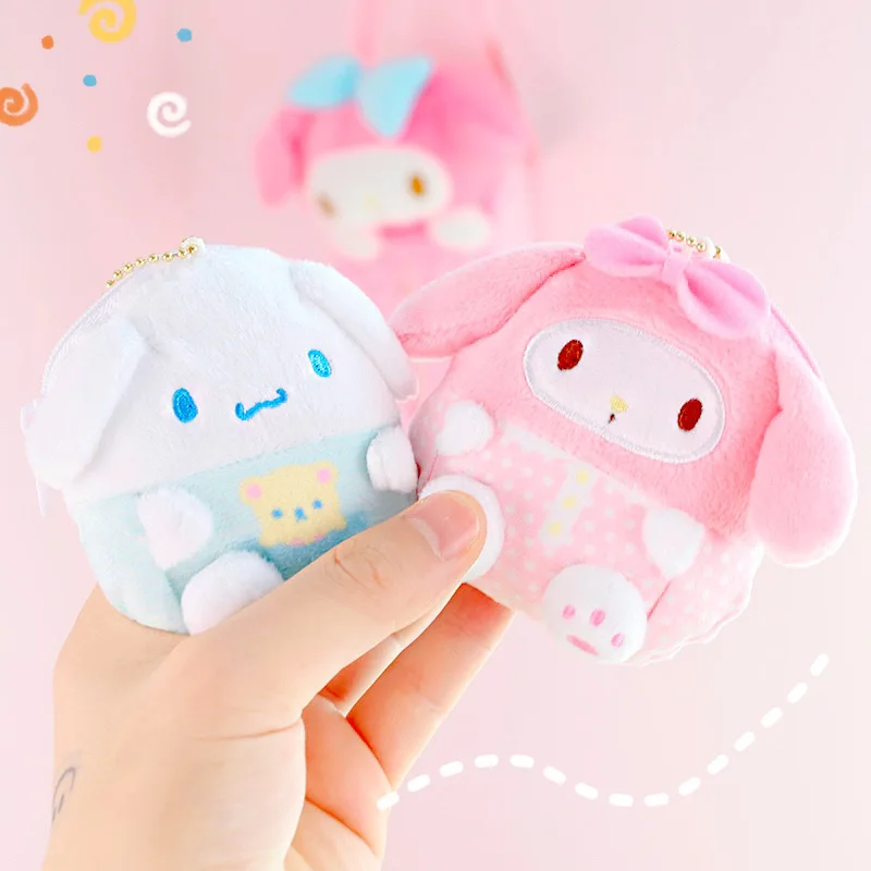 8 см мультфильм Sanrio My Melody Kuromi Kitty Cinnamoroll PC плюшевая собака аниме игрушка Кошелек