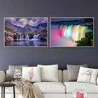 Картина Водопад для украшения гостиной, пейзаж, цветной водный поток, фоновая живопись на стену, HD изображения