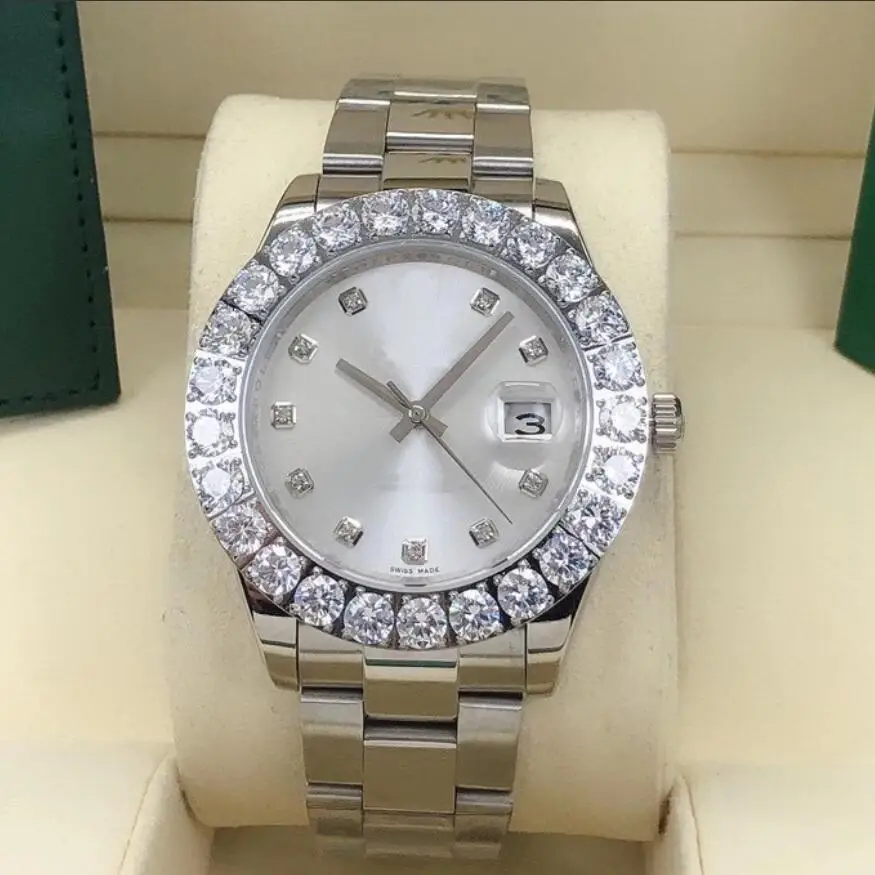 

2021 new models 43mm Mens' Watches diamonds Calendar Waterproof gold Stainless Steel 2813 Clock Automatic Mechanical 5 colors