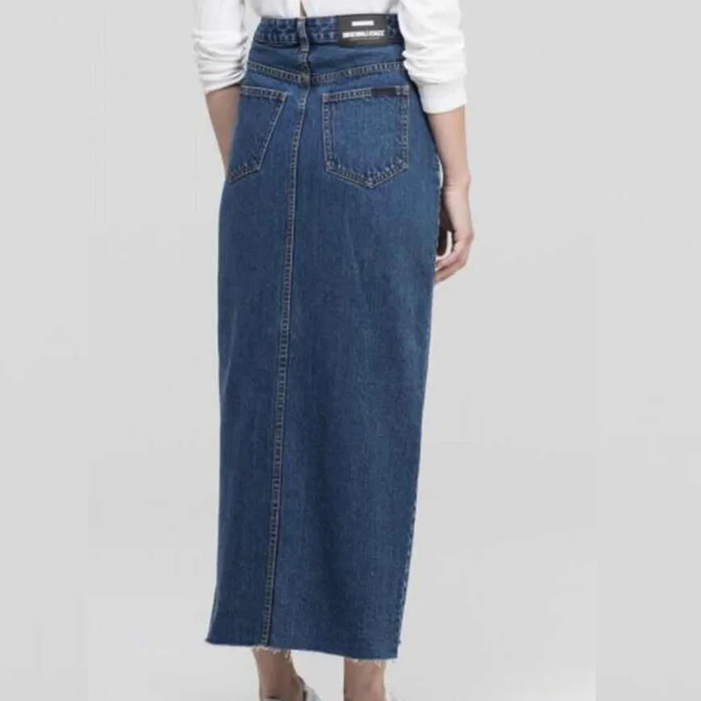 Denim Jeans Women Buttons Long Skirt High Waist Muslim Bottoms Blue Club Streetwear Cotton Sexy Harajuku Jean Skirts Plus Size | Женская