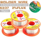 Проволока для распайки, 50 г, оплетка, механический канифольный сердечник, рулон припоя 0,50,60,81,0 мм, 6337 флюс 2.0%, 45 футов, Оловянная проволока, расплав