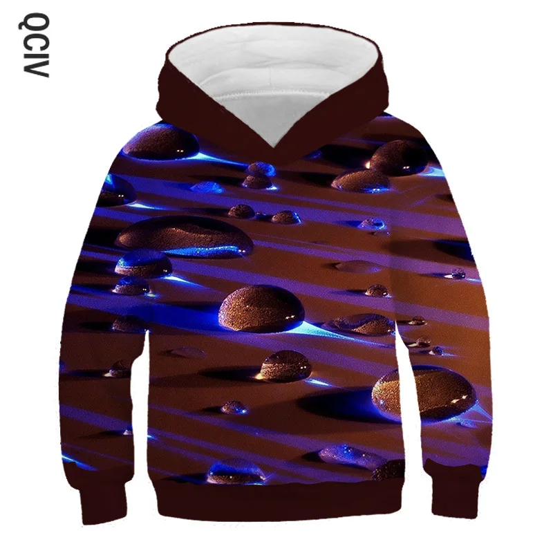 

Kids water droplets Hoodies Funny Children's Sweatshirts Boys Hoodie Cool Fashion Clothes Girls Casual Little Girls Clothes