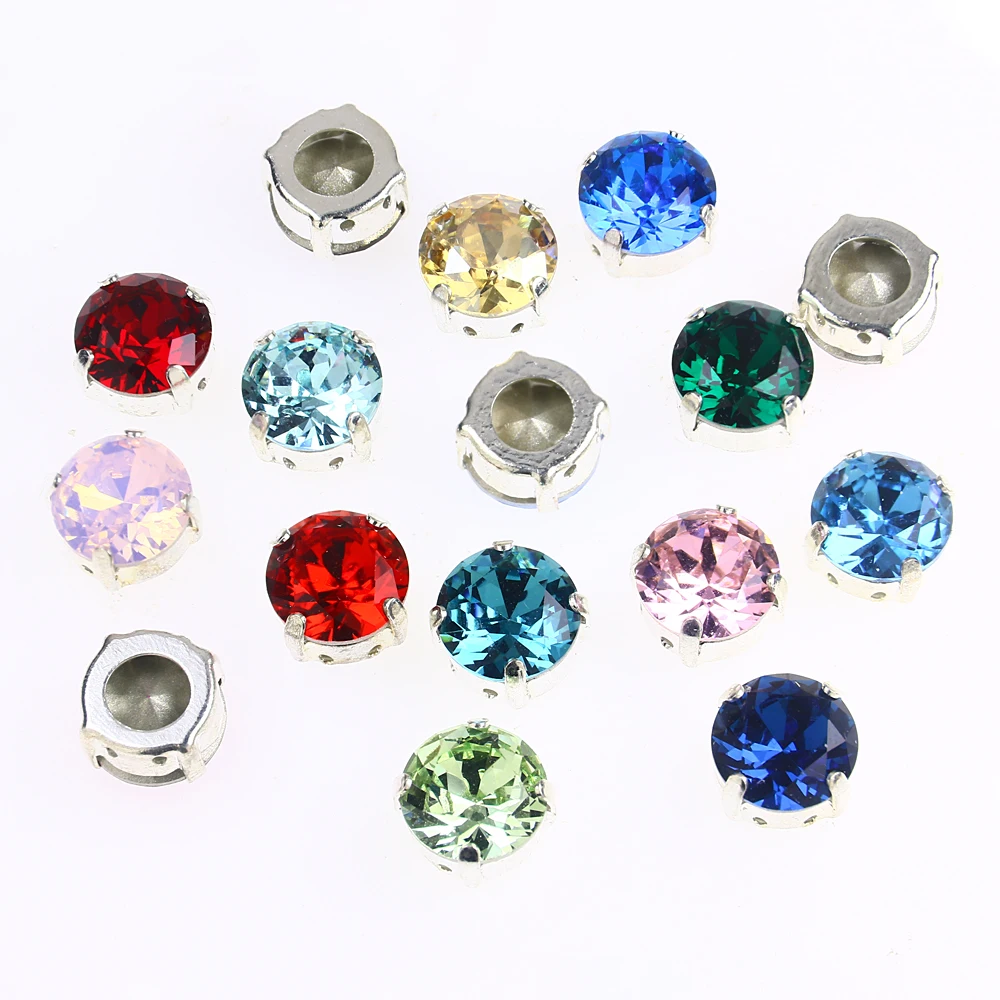 

Round Sew On Rhinestones With Claw Pointback Glitter Crystal K9 Glass Strass For Needlework Cloths Loose Diamond Stone Gift DIY