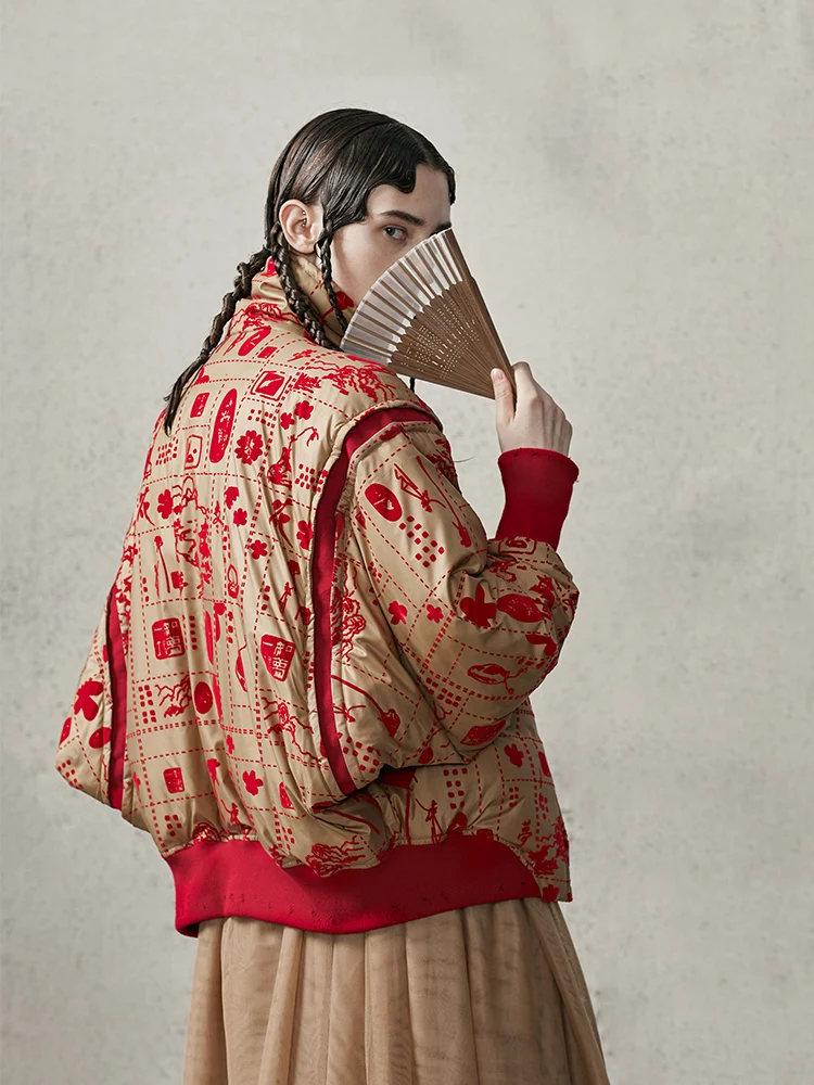 

Пальто на белом утином пуху, облегающее плотное пальто с коротким принтом, Новое поступление 2019