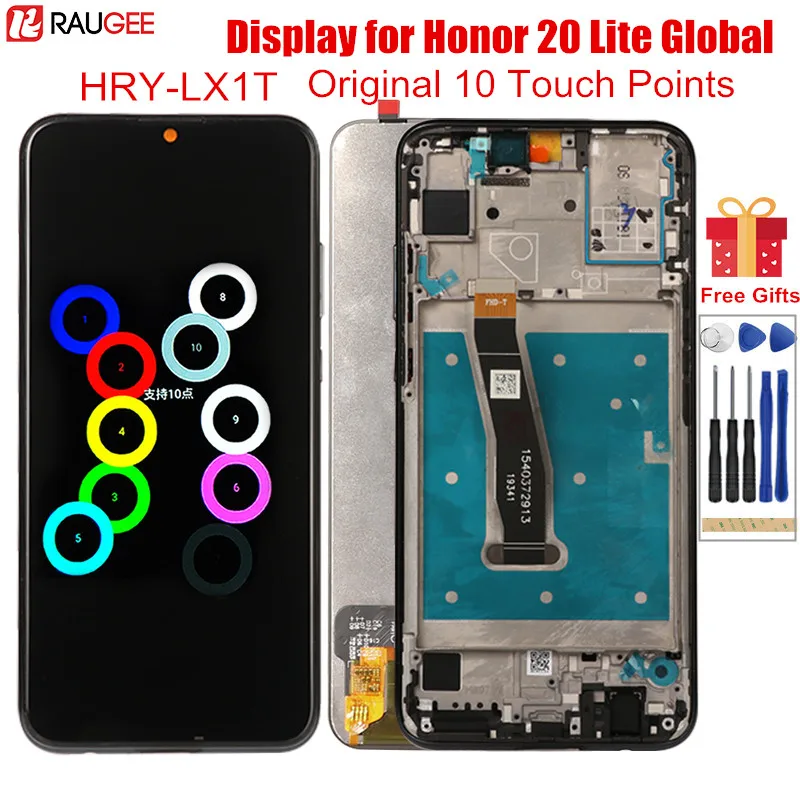 Enlarge Original Display for Honor 20 Lite HRY-LX1T LCD with Frame Touch Screen Replacement for Huawei Honor20 Lite Global 6.21inch LCD