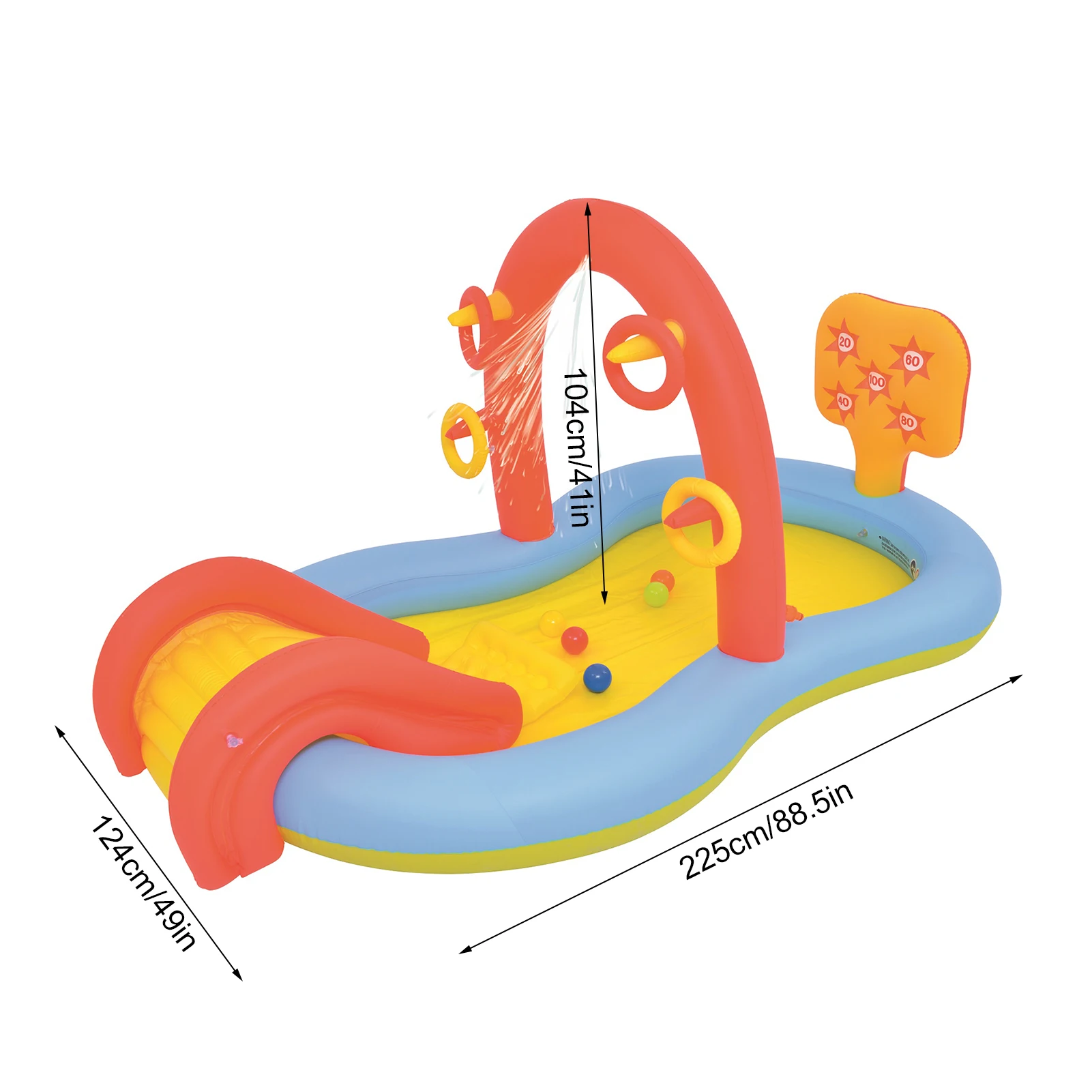 

Splash Water Swimming Pool Water Slide Kids Inflatable Play Center Water Toy Pad Courtyard Inflatable Paddling Pool Child Fun