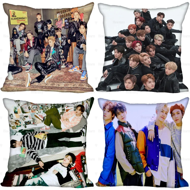

Чехол для подушки в стиле K-POP, квадратная искусственная наволочка для спальни, атласная ткань 0512