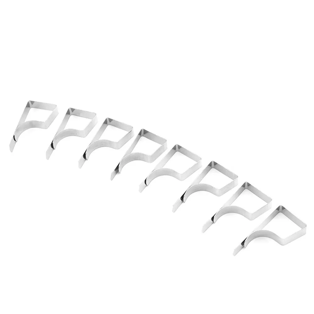 

8pcs Stainless Steel Tablecloth Clamps Wedding Promenade Table Cover Holder Clip Round Tablecloth Stable Clips Storage Tools