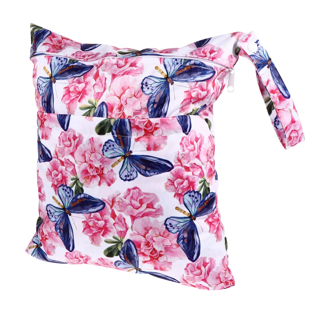 

Waterproof Zippered Baby Cloth Diaper Bag Reusable Nappy Bag Wet Dry Bag